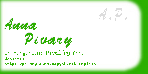 anna pivary business card